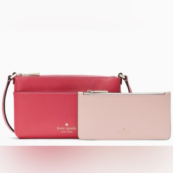 Kate Spade NWT Sadie Crossbody Tropical Pink Safiano Leather - Picture 6 of 9